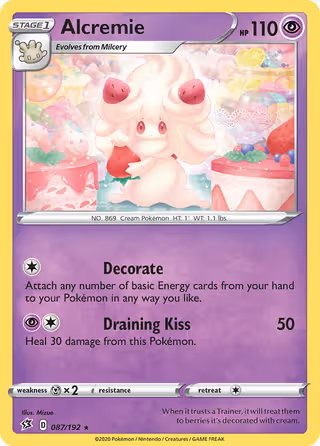 Alcremie 87/192 Pokemon card