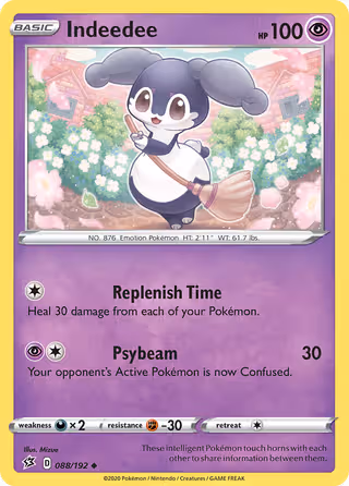 Indeedee 88/192 Pokemon card