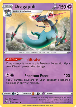 Dragapult 91/192 Pokemon card
