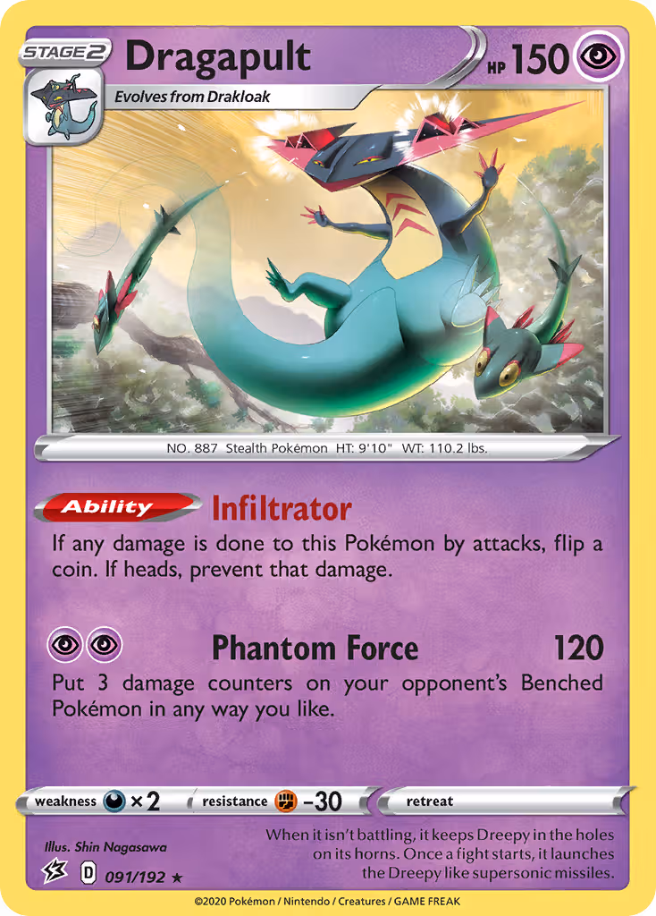 Dragapult 91/192 Pokemon card