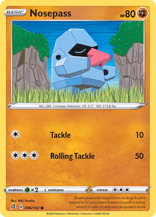 Nosepass 96/192 Pokemon card