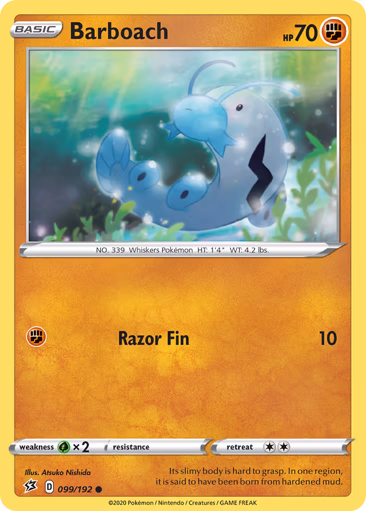 Barboach 99/192 Pokemon card