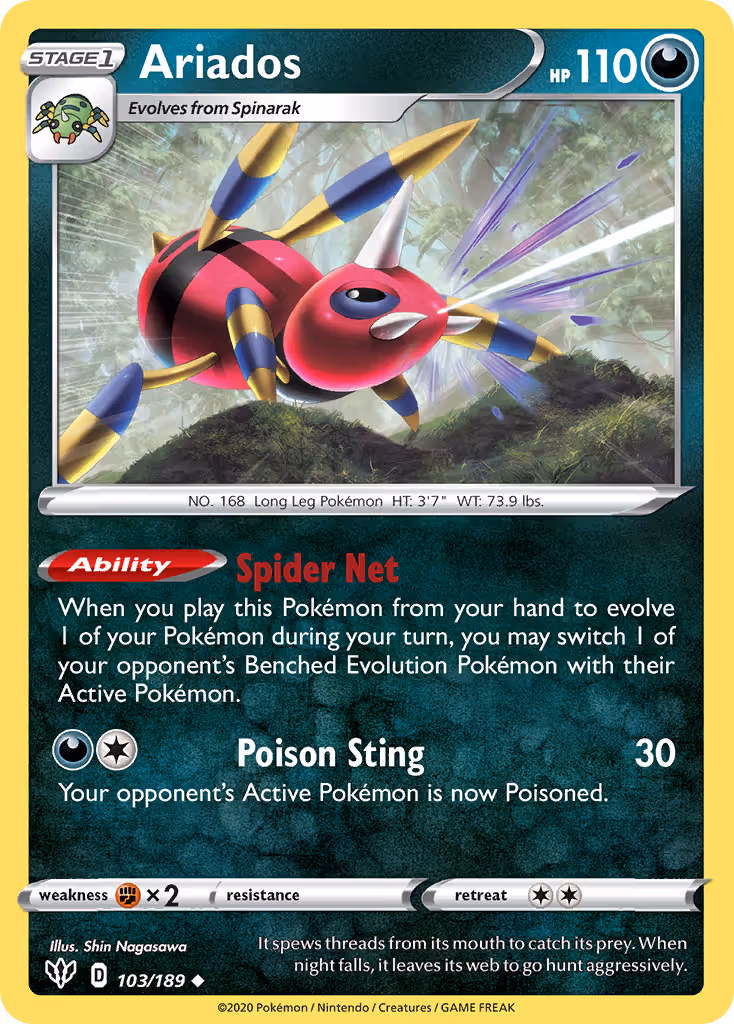 Ariados 103/189 Pokemon card