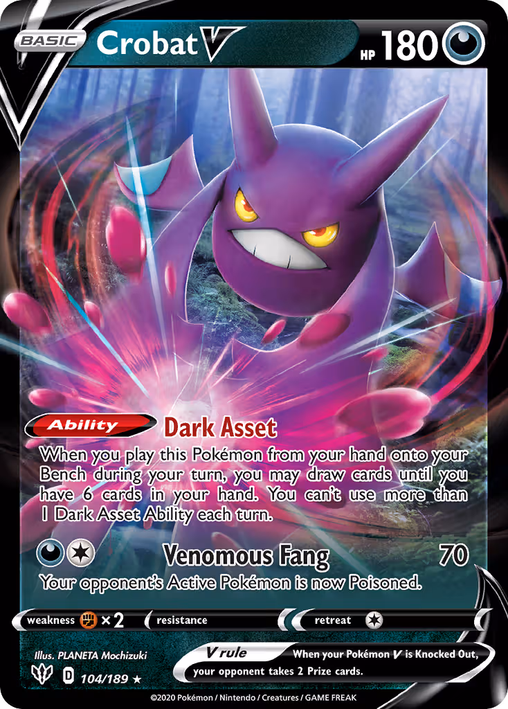 Crobat V 104/189 Pokemon card