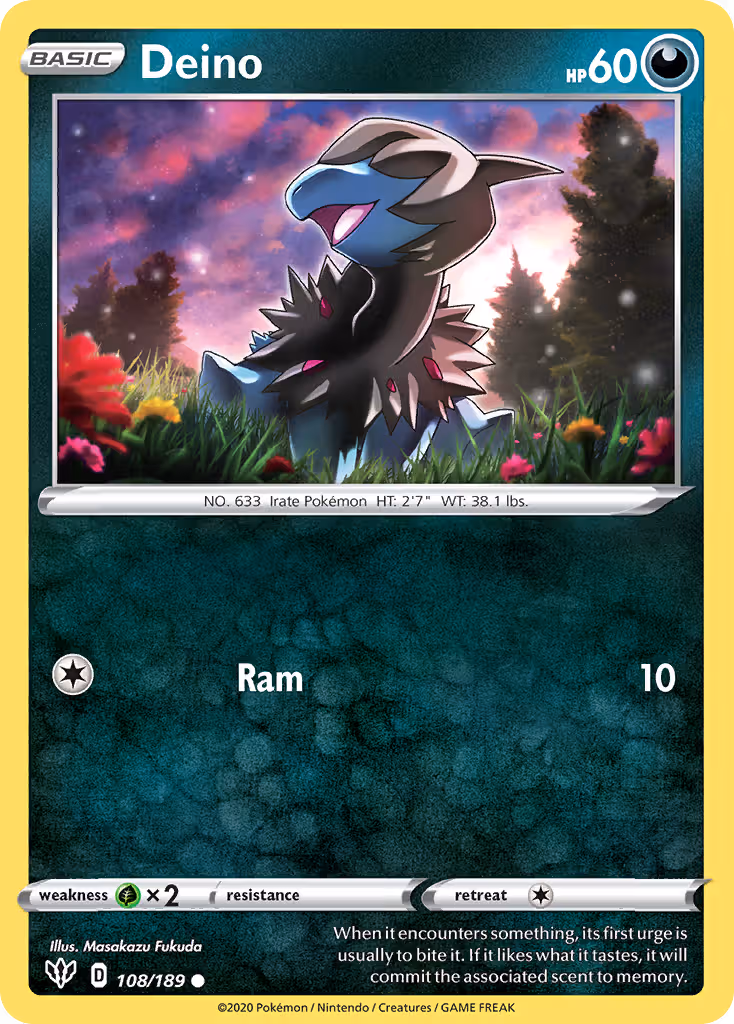 Deino 108/189 Pokemon card