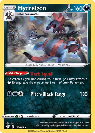 Hydreigon 110/189 Pokemon card