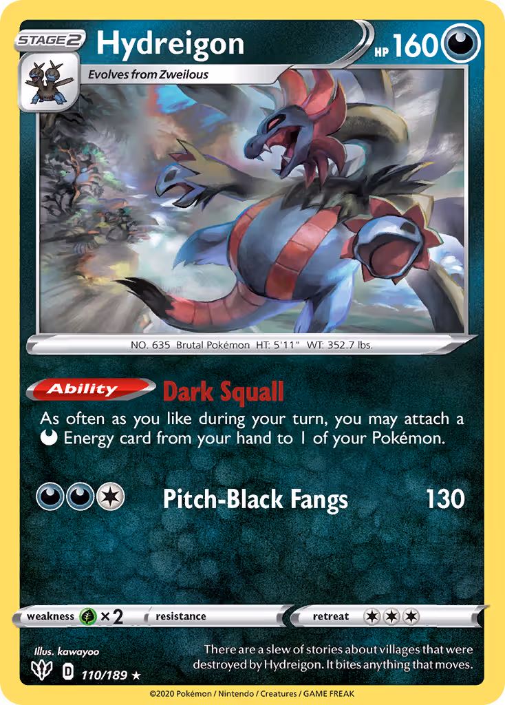 Hydreigon 110/189 Pokemon card