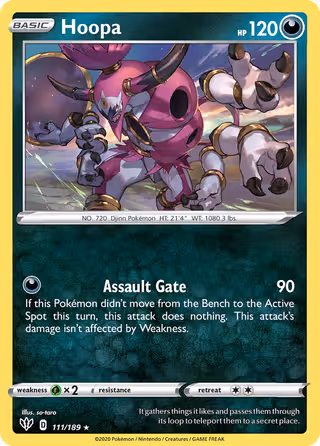 Hoopa 111/189 Pokemon card