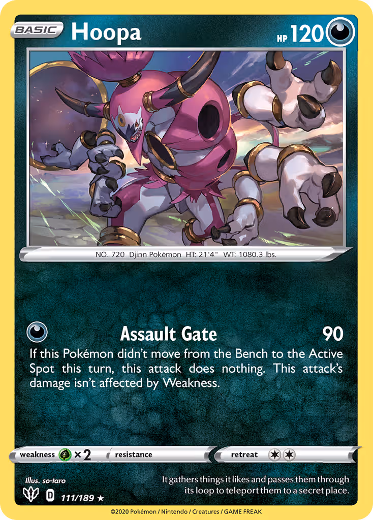 Hoopa 111/189 Pokemon card