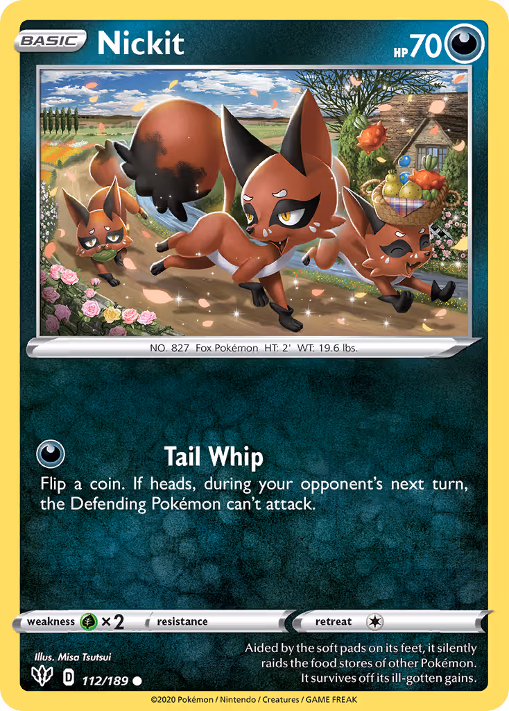 Nickit 112/189 Pokemon card