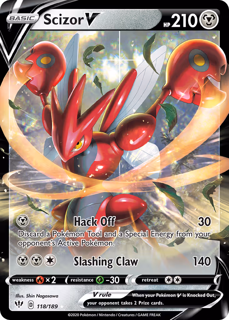 Scizor V 118/189 Pokemon card