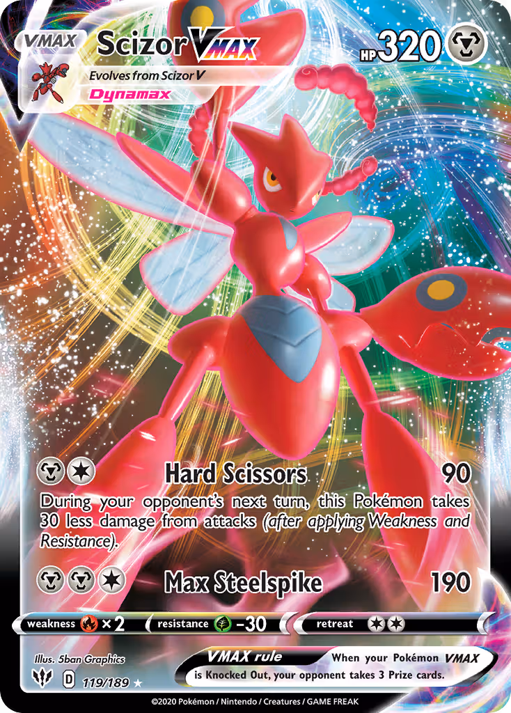 Scizor VMAX 119/189 Pokemon card