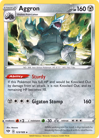 Aggron 123/189 Pokemon card