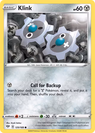 Klink 125/189 Pokemon card