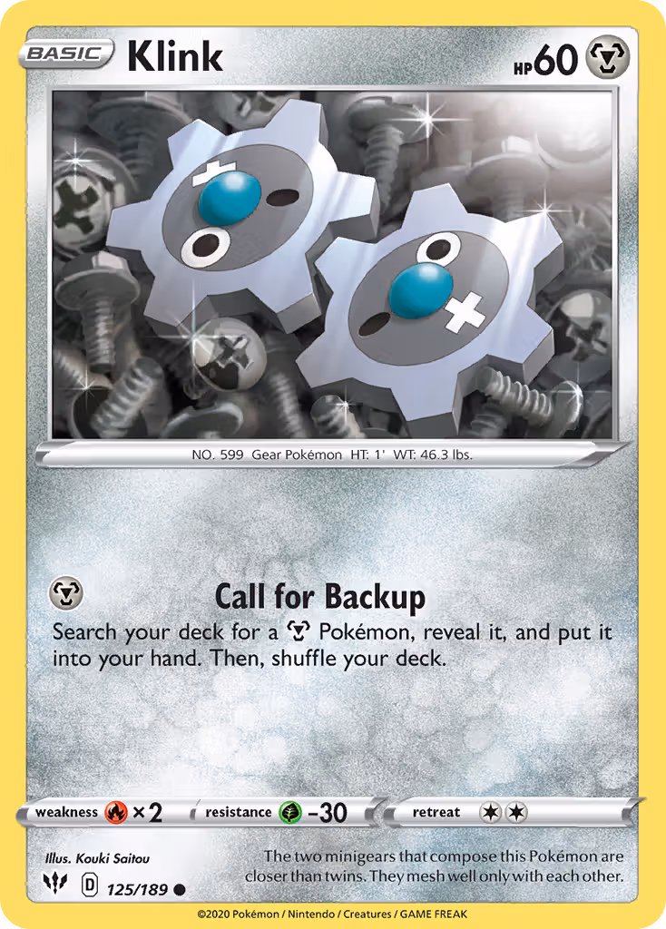 Klink 125/189 Pokemon card