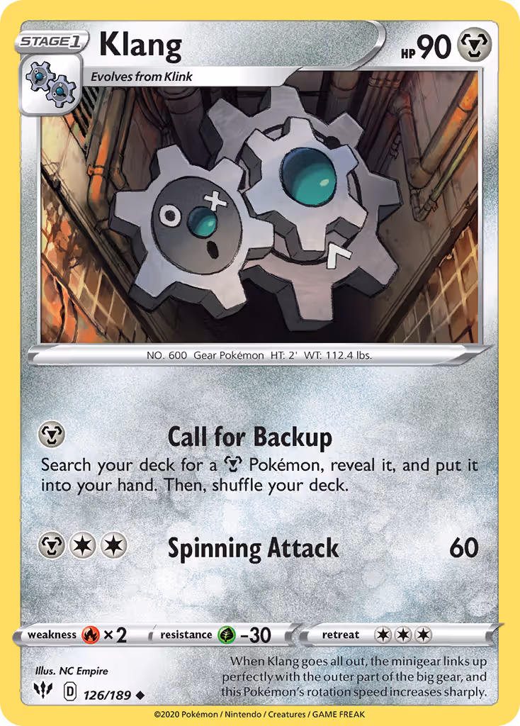 Klang 126/189 Pokemon card