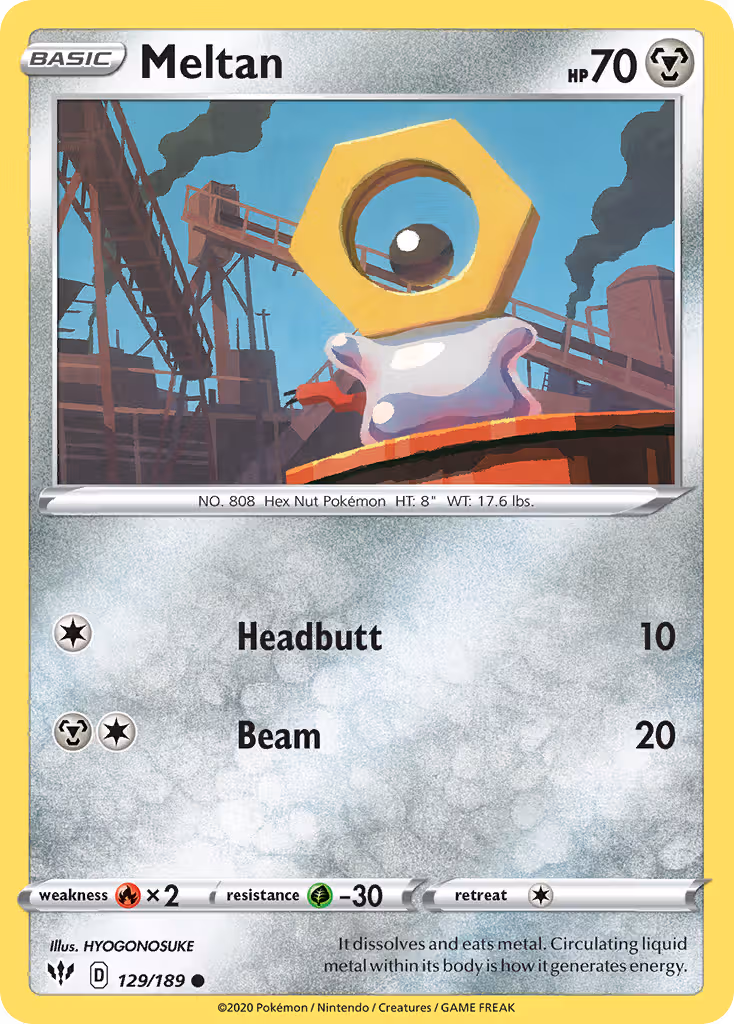 Meltan 129/189 Pokemon card