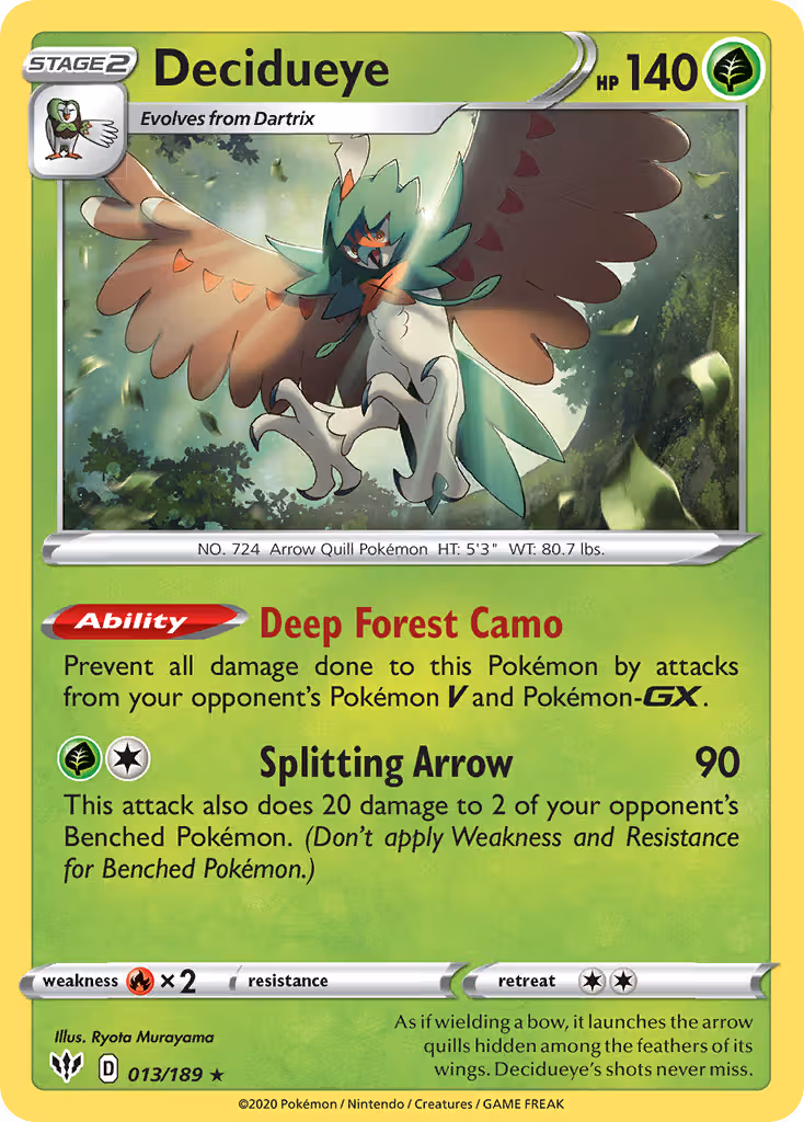 Decidueye 13/189 Pokemon card