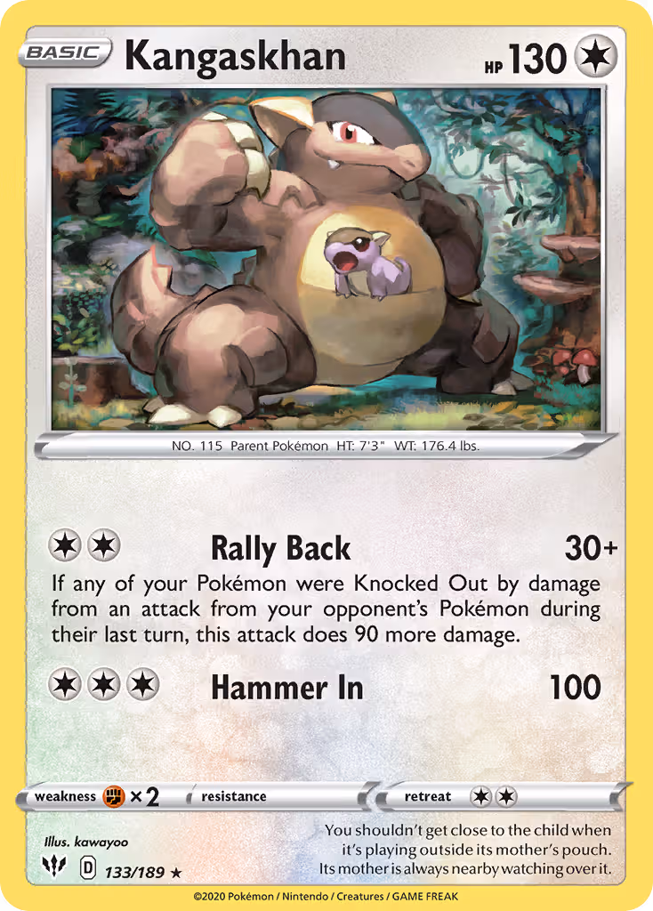 Kangaskhan 133/189 Pokemon card