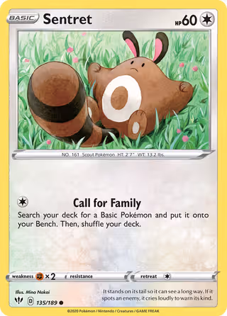 Sentret 135/189 Pokemon card