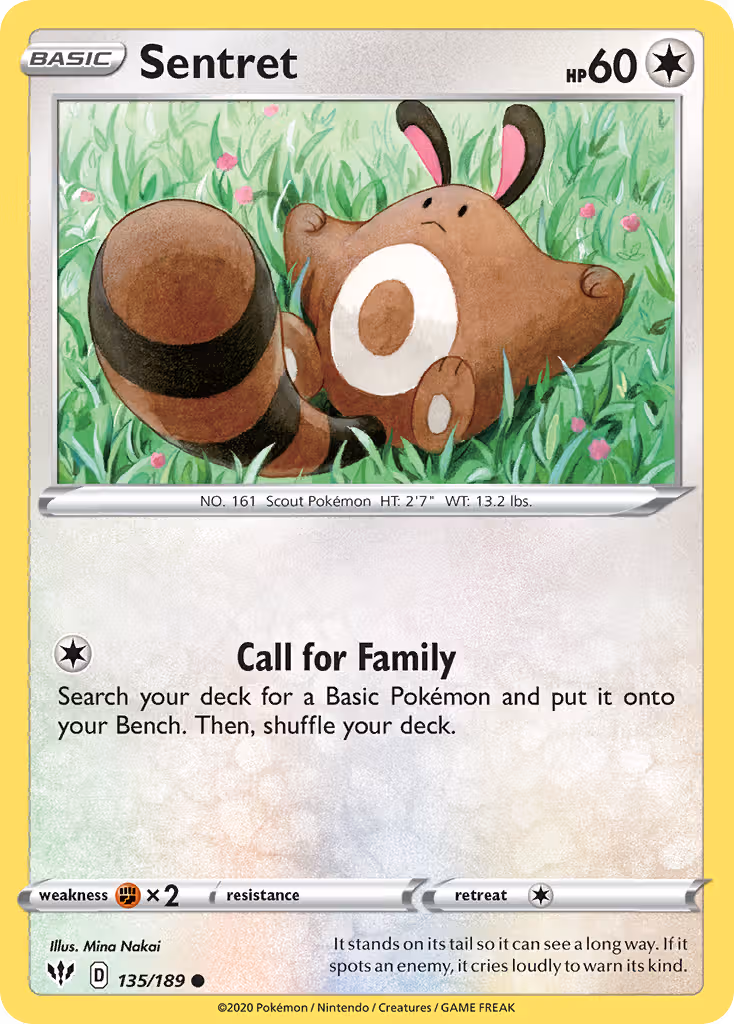 Sentret 135/189 Pokemon card