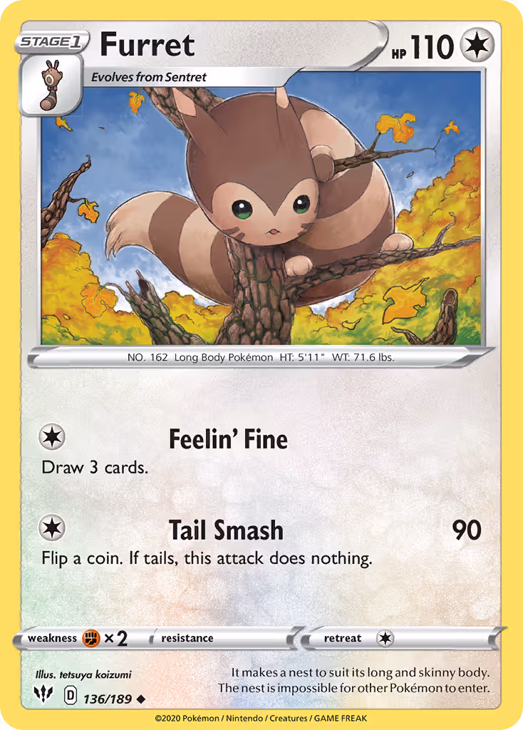 Furret 136/189 Pokemon card