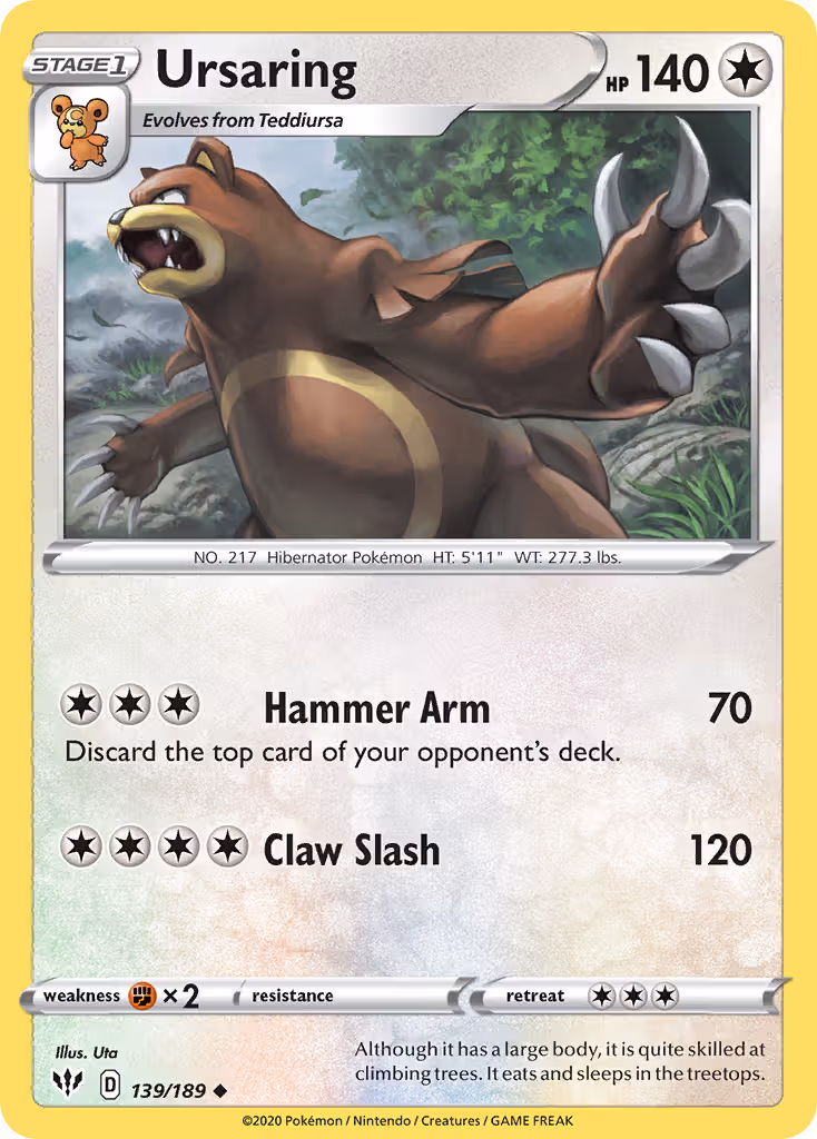 Ursaring 139/189 Pokemon card