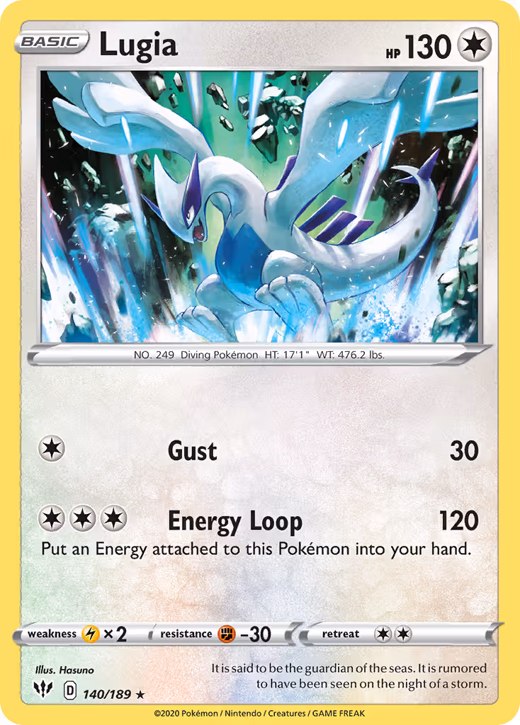 Lugia 140/189 Pokemon card