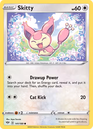 Skitty 141/189 Pokemon card