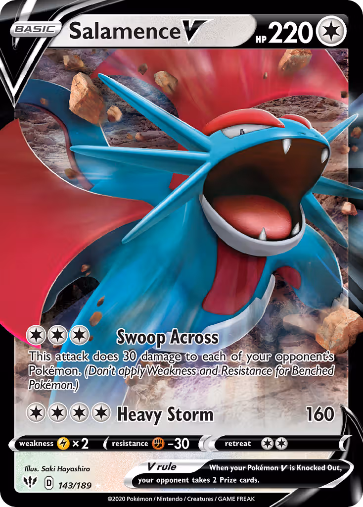 Salamence V 143/189 Pokemon card