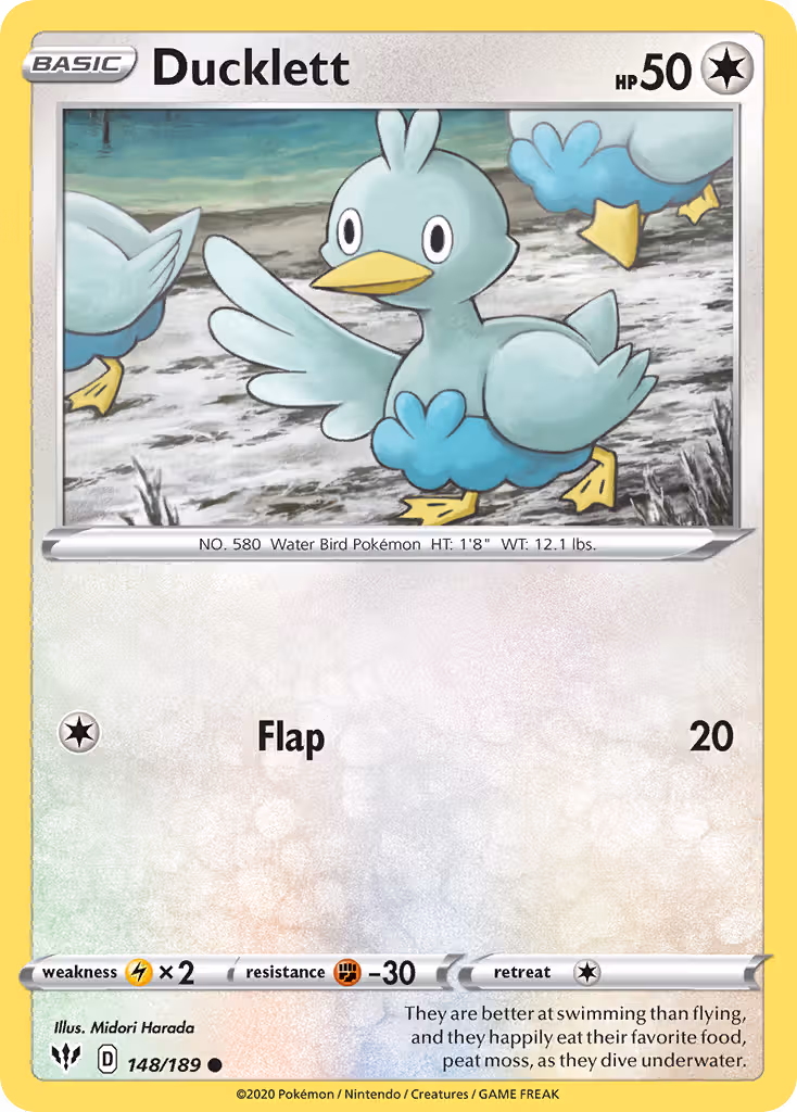 Ducklett 148/189 Pokemon card