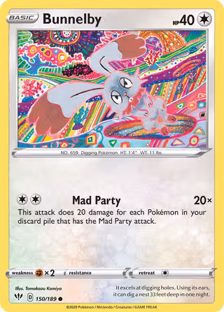 Bunnelby 150/189 Pokemon card