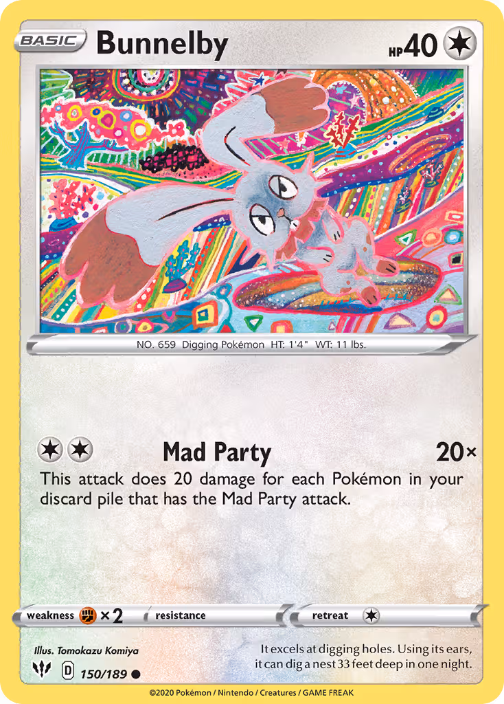 Bunnelby 150/189 Pokemon card