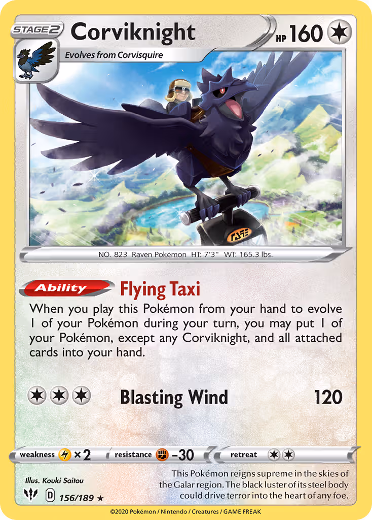 Corviknight 156/189 Pokemon card