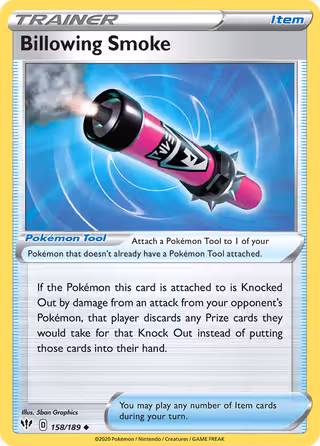 Billowing Smoke 158/189 Pokemon card