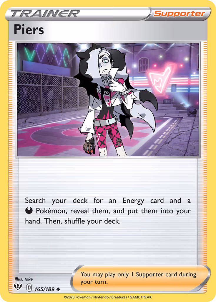 Piers 165/189 Pokemon card