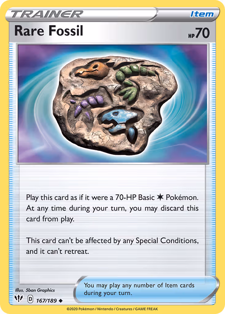 Rare Fossil 167/189 Pokemon card