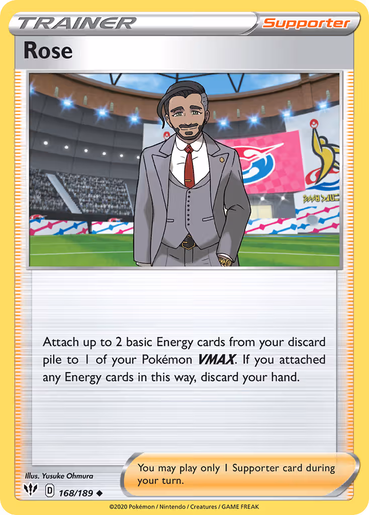 Rose 168/189 Pokemon card