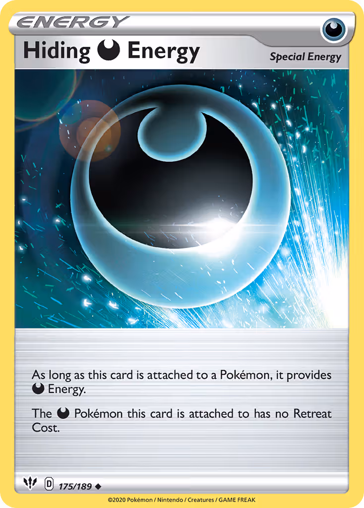 Hiding Darkness Energy 175/189 Pokemon card