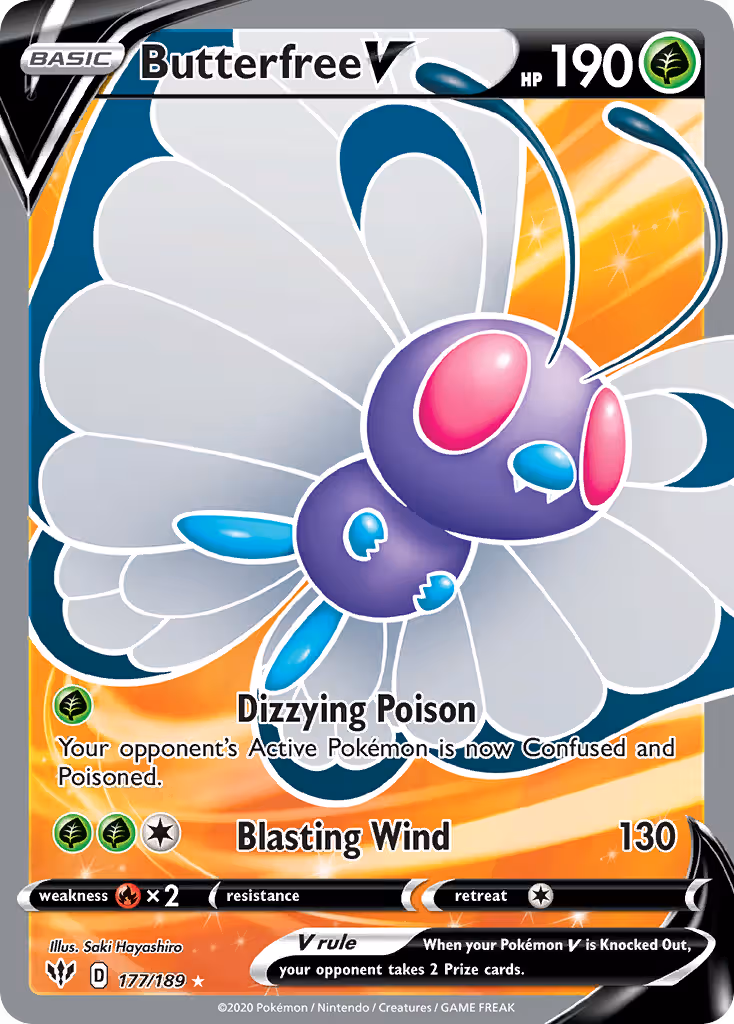 Butterfree V 177/189 Pokemon card