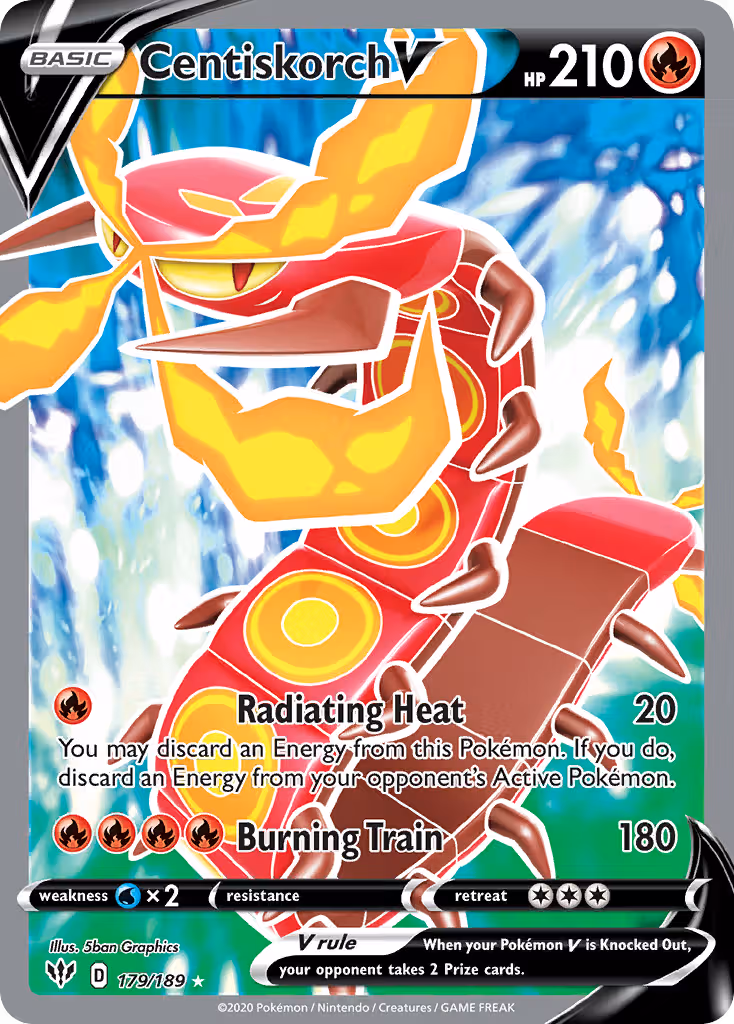 Centiskorch V 179/189 Pokemon card