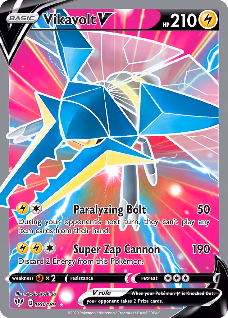 Vikavolt V 180/189 Pokemon card