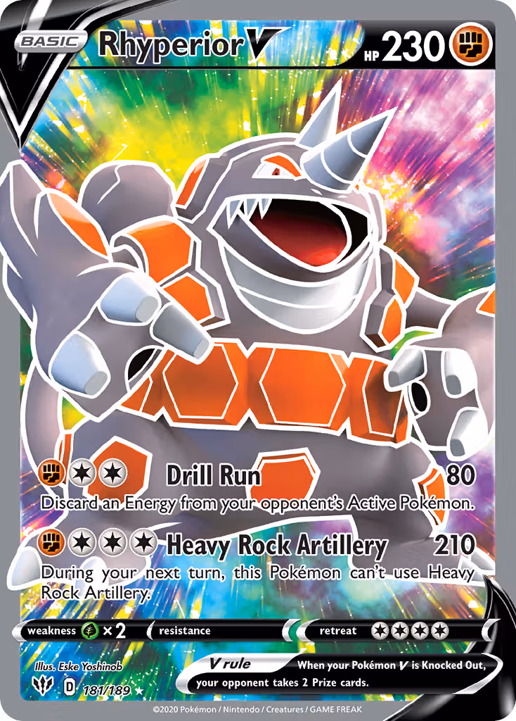 Rhyperior V 181/189 Pokemon card