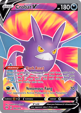 Crobat V 182/189 Pokemon card