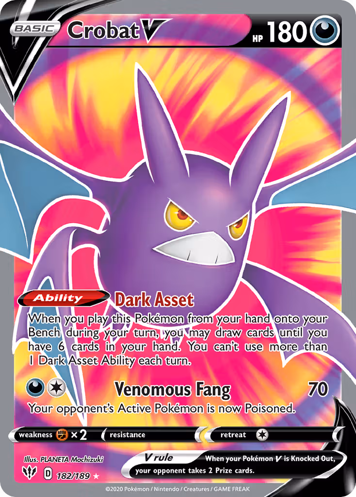 Crobat V 182/189 Pokemon card