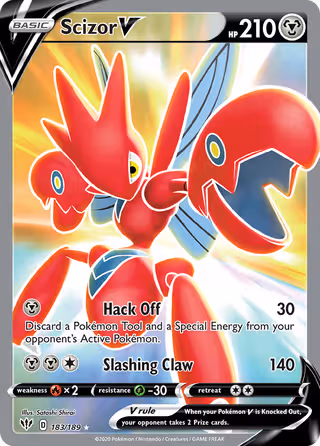 Scizor V 183/189 Pokemon card