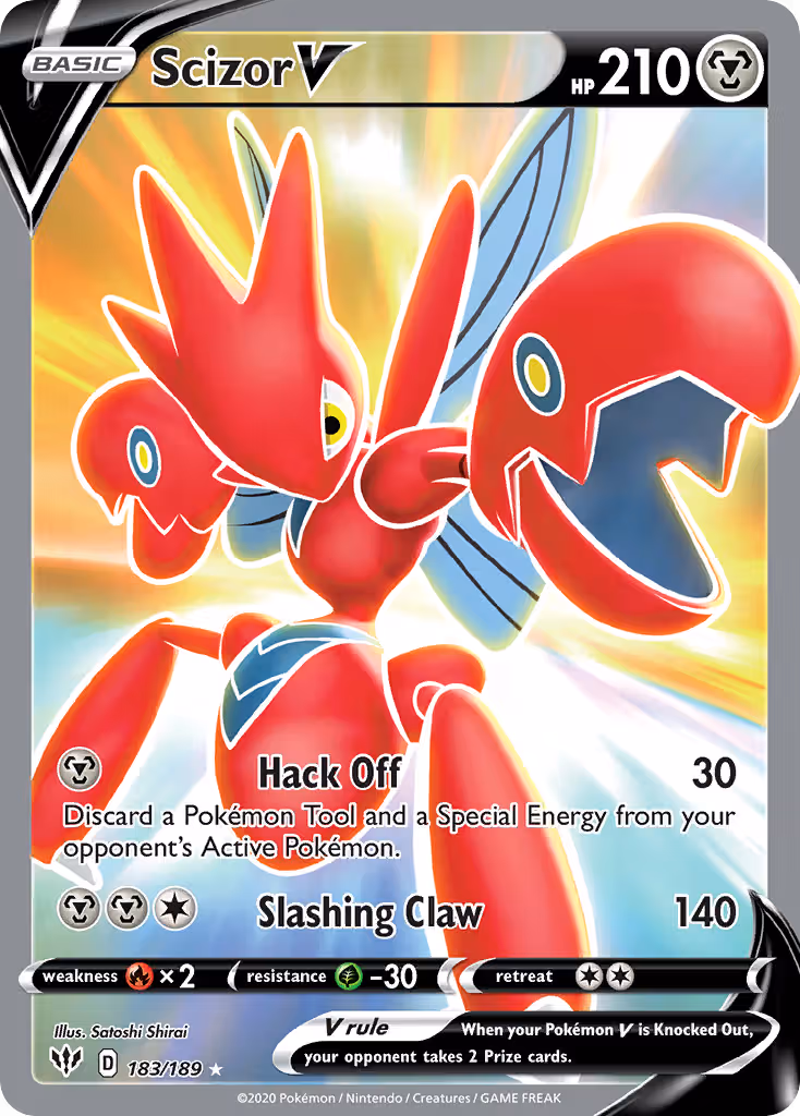Scizor V 183/189 Pokemon card