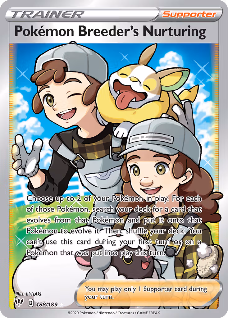 Pokémon Breeder's Nurturing 188/189 Pokemon card