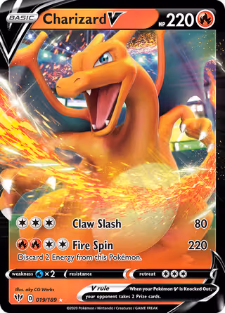Charizard V 19/189 Pokemon card
