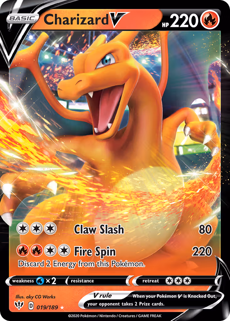 Charizard V 19/189 Pokemon card